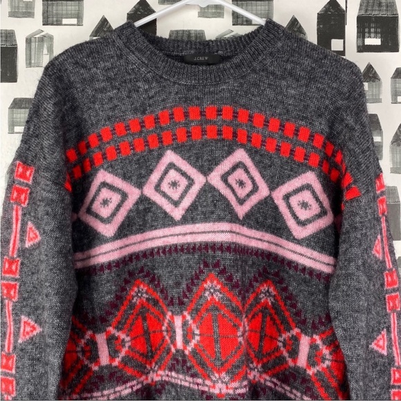 J.Crew patterned crewneck wool sweater - Picture 3 of 6